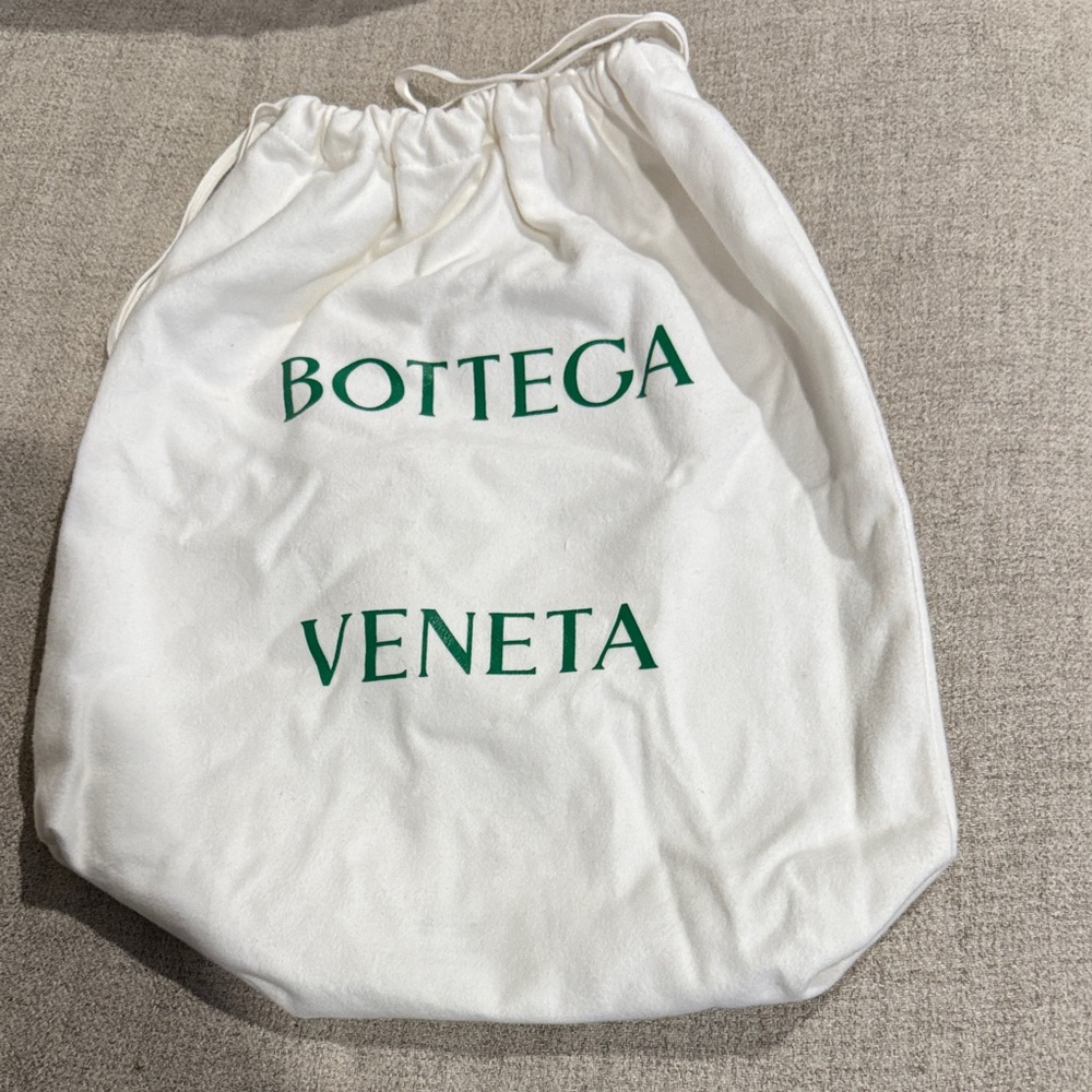 Bottega Veneta White Bag with Green Logo